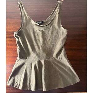 Express Women's Olive Sleeveless Peplum Blouse Size XS